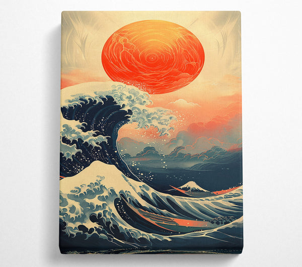  A Canvas Print of Crimson Wave Rising Canvas Wall Art