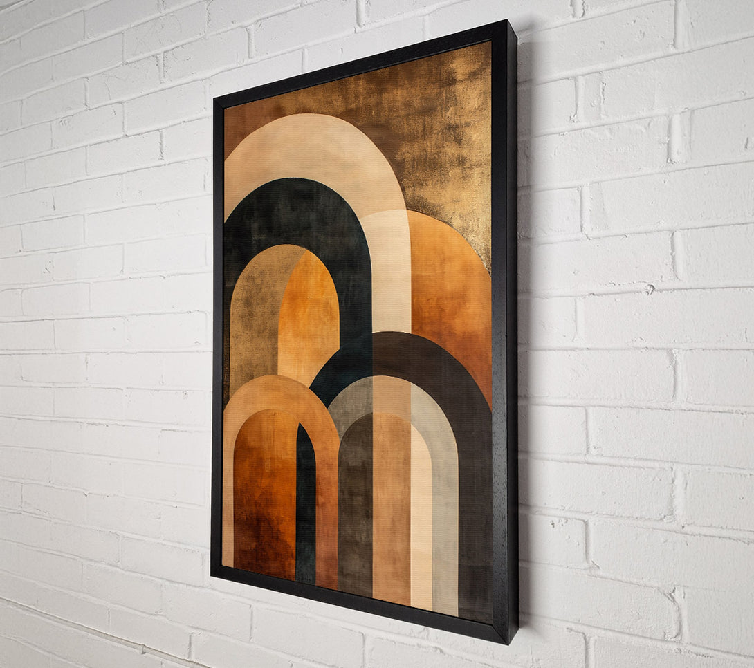  A Canvas Print of Golden Archways Abstract Canvas Wall Art