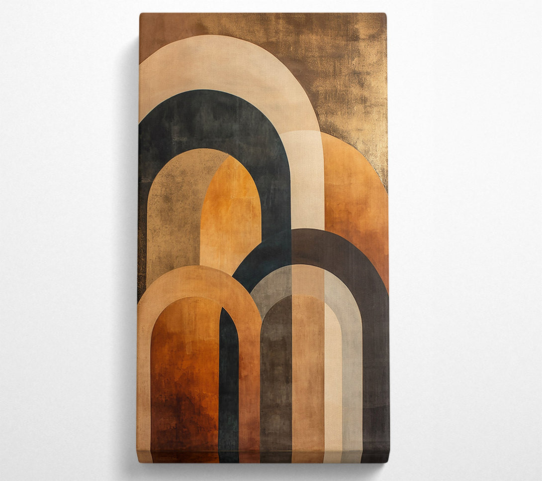  A Canvas Print of Golden Archways Abstract Canvas Wall Art