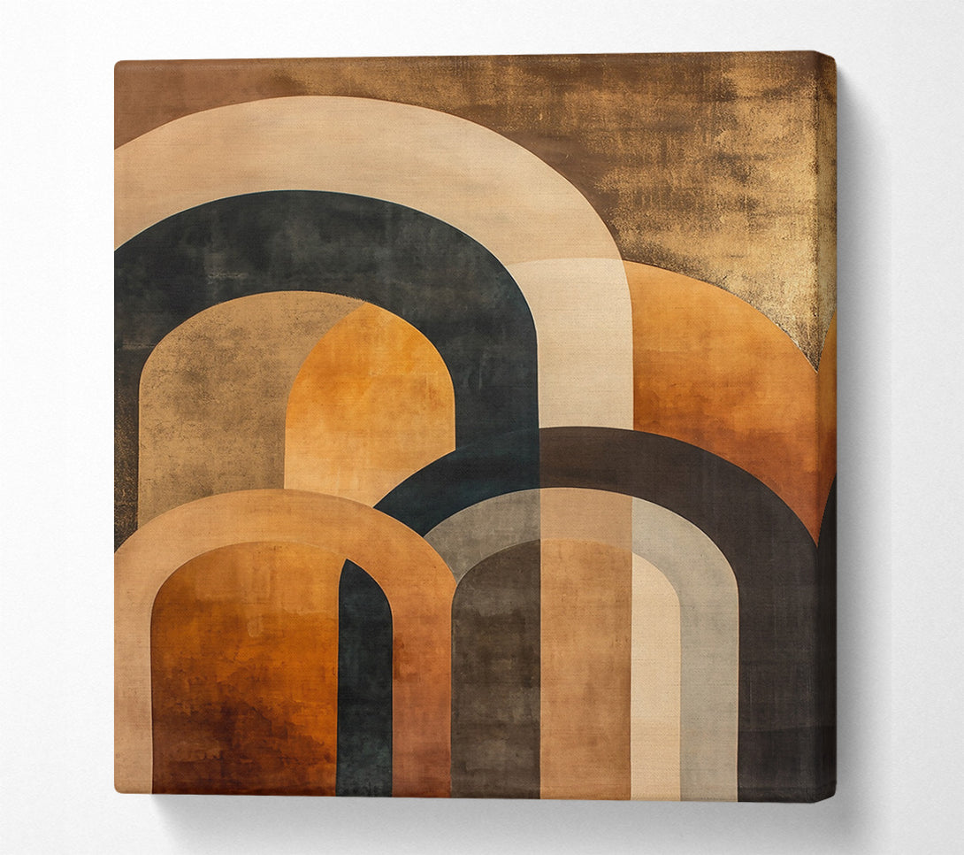  A Canvas Print of Golden Archways Abstract Canvas Wall Art