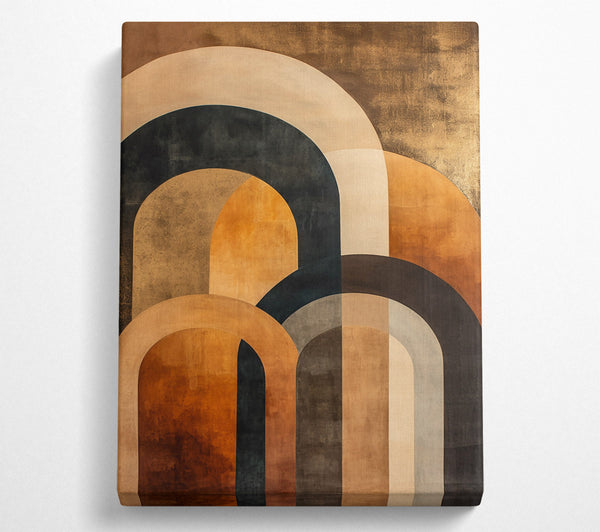 A Canvas Print of Golden Archways Abstract Canvas Wall Art