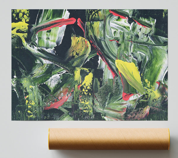 Green And Yellow Whirlwind Poster