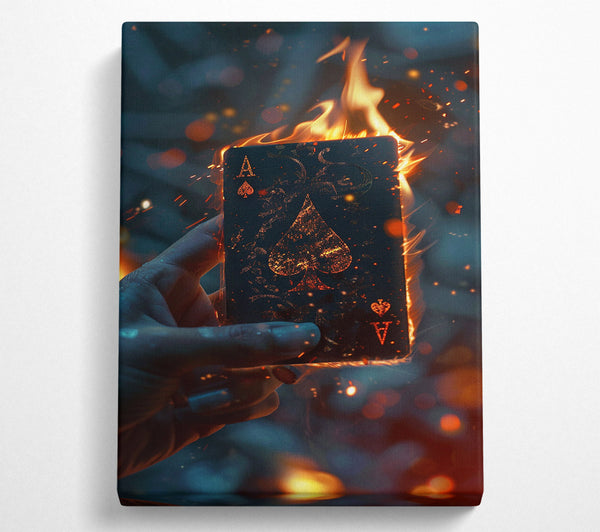  A Canvas Print of Ace Of Spades Fire Canvas Wall Art