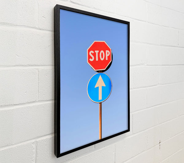 Blue Stop Sign