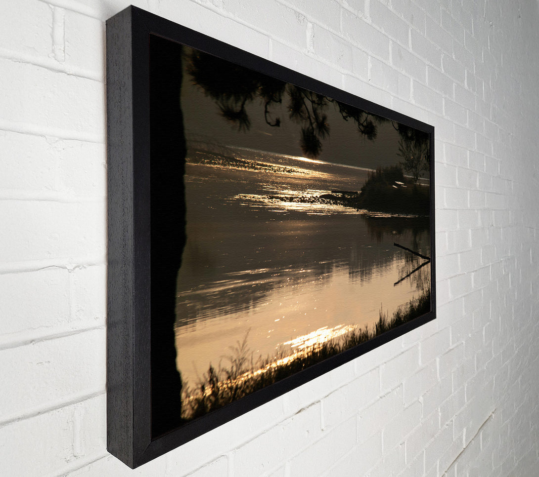  A Canvas Print of Golden Lakeside Sunset Canvas Wall Art