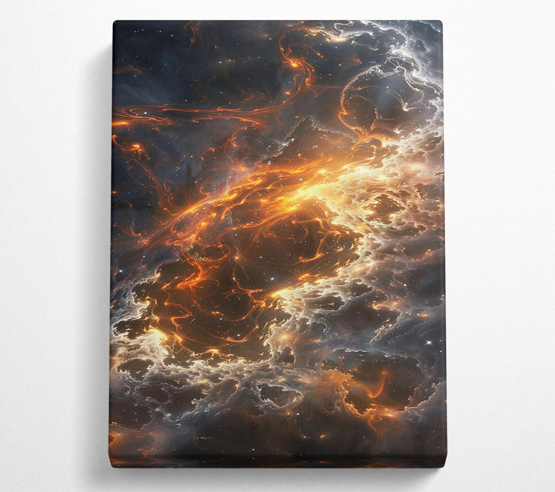  A Canvas Print of Orange Cosmic Dance Canvas Wall Art