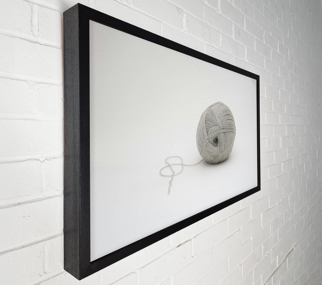  A Canvas Print of Gray Yarn Ball Unraveling Canvas Art