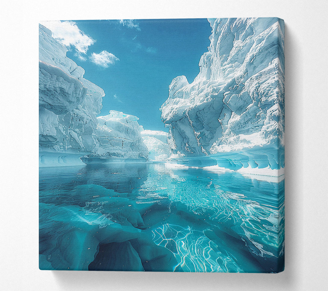  A Canvas Print of Aqua Ice Canyon Canvas Print