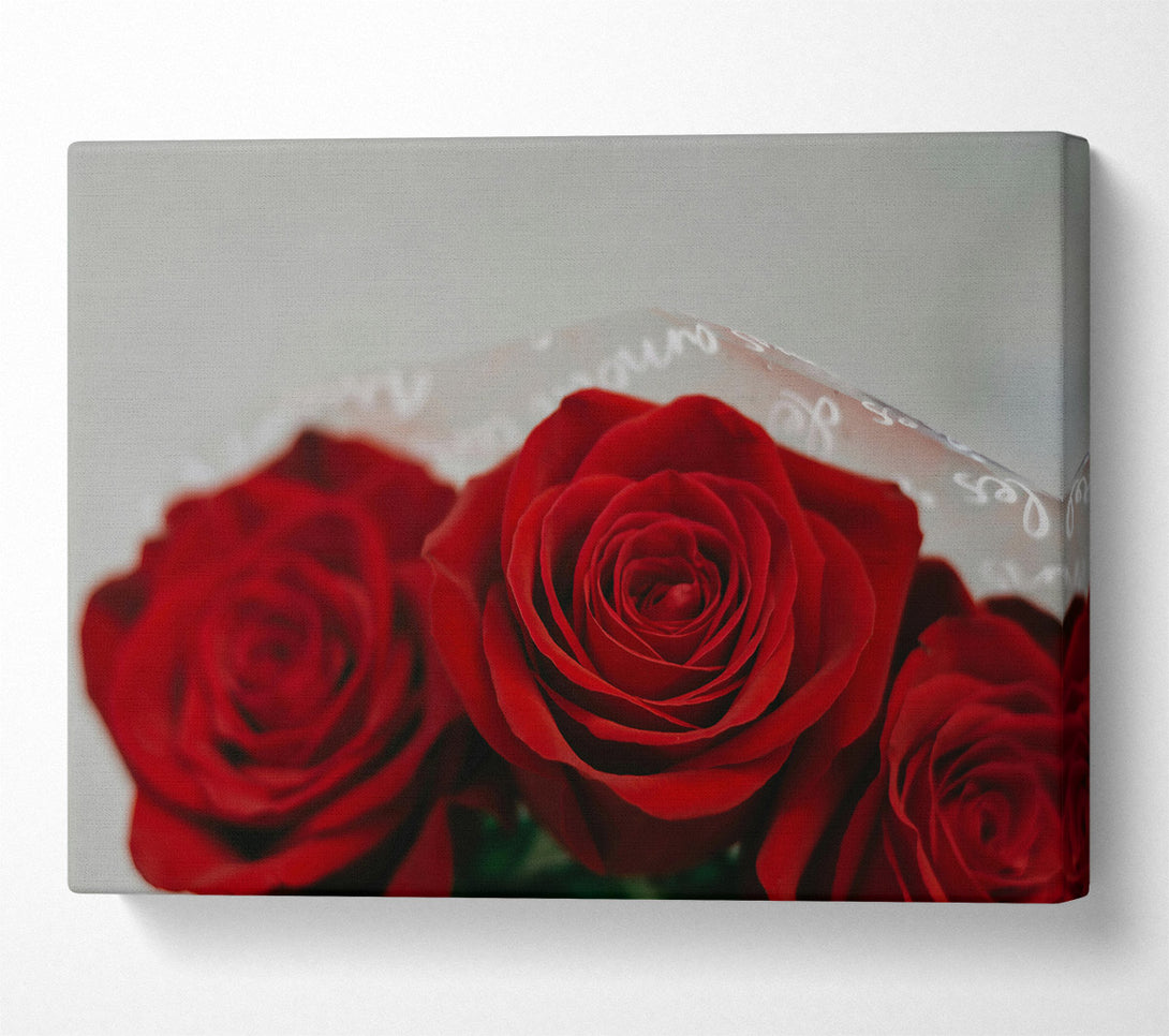 A Canvas Print of Crimson Rose Bouquet Canvas Print
