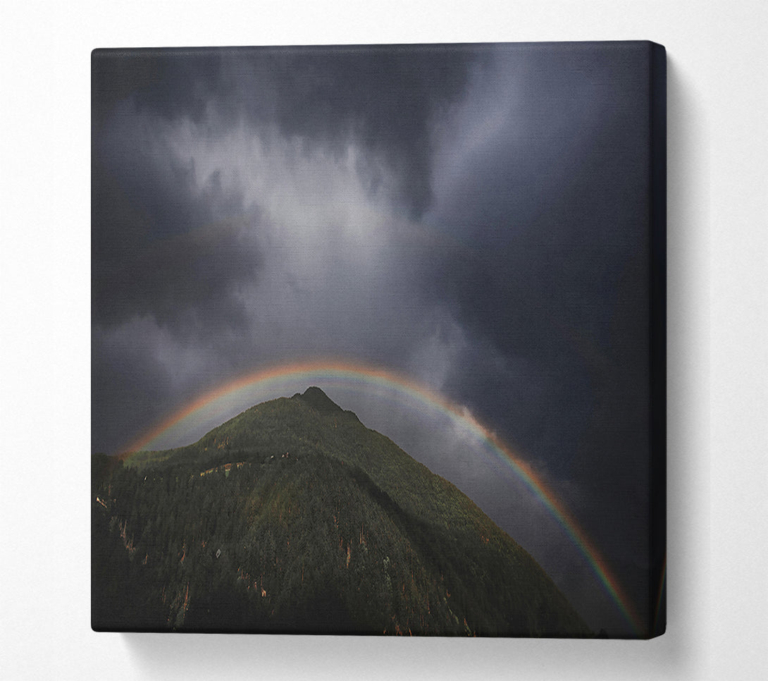  A Canvas Print of Grey Sky Rainbow Canvas Print