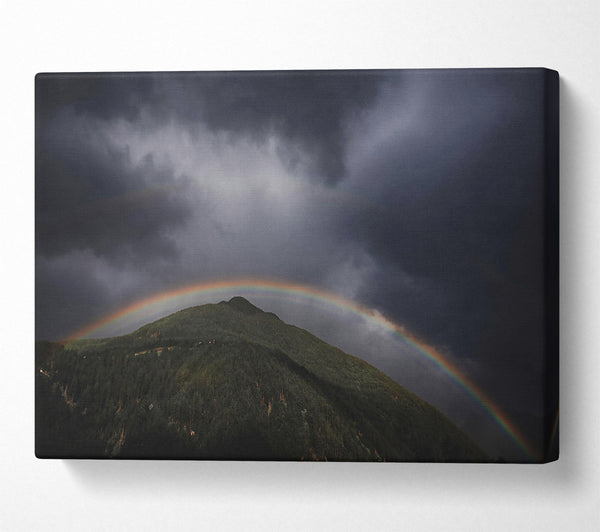  A Canvas Print of Grey Sky Rainbow Canvas Print
