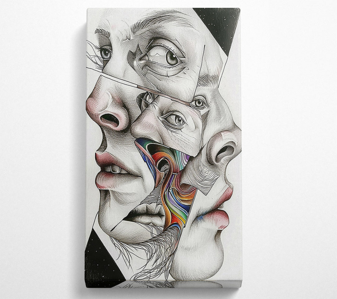  A Canvas Print of Rainbow Face Fragments Canvas Art