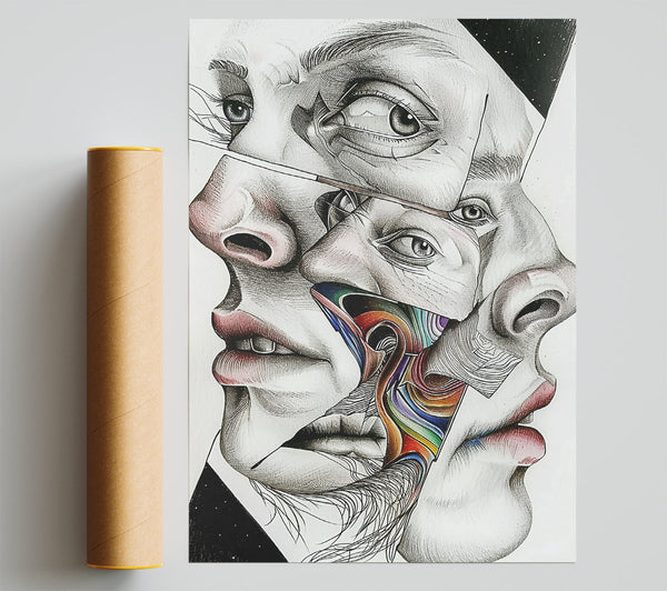 Rainbow Face Fragments Print