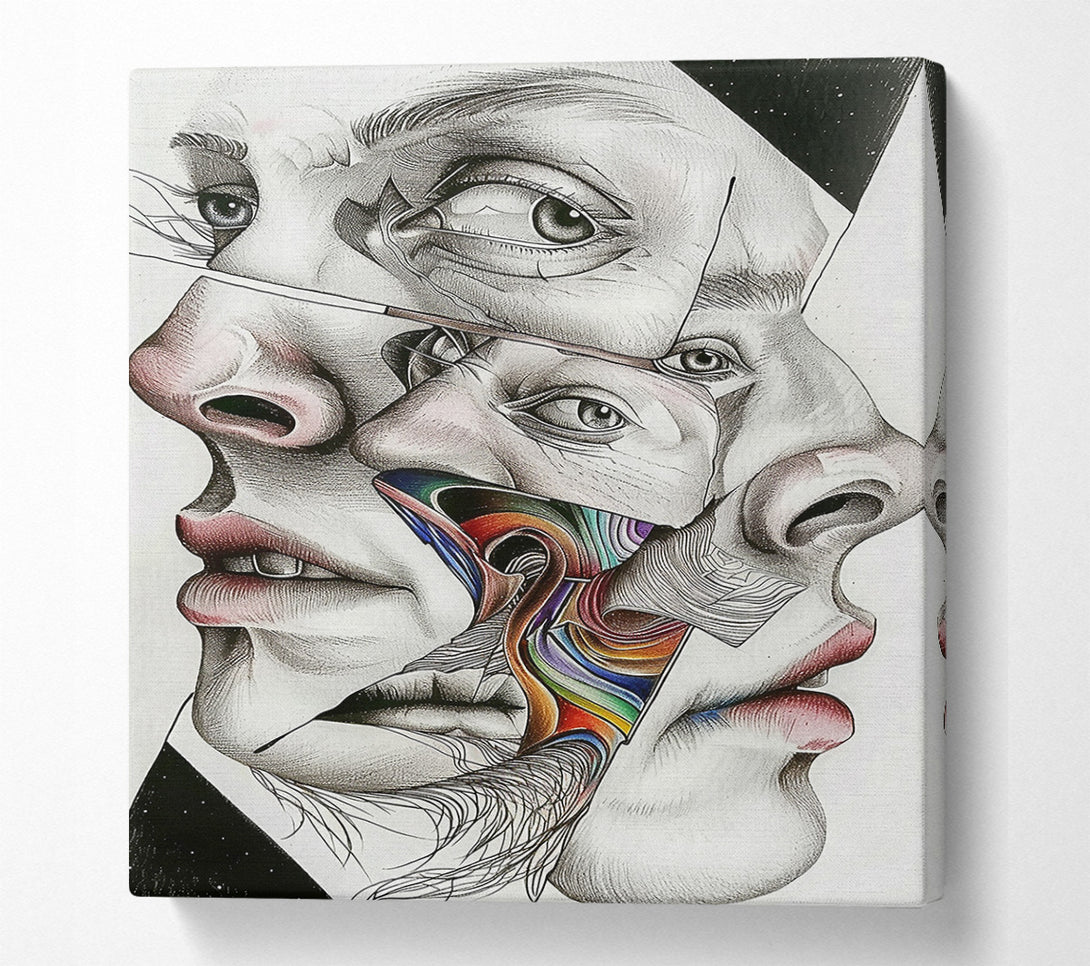  A Canvas Print of Rainbow Face Fragments Canvas Art