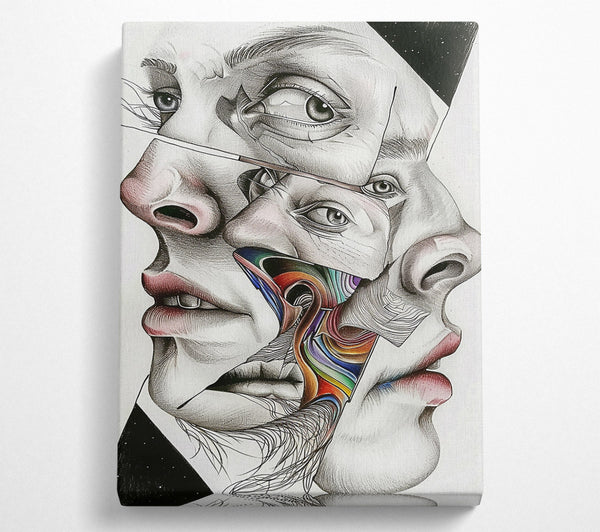  A Canvas Print of Rainbow Face Fragments Canvas Art