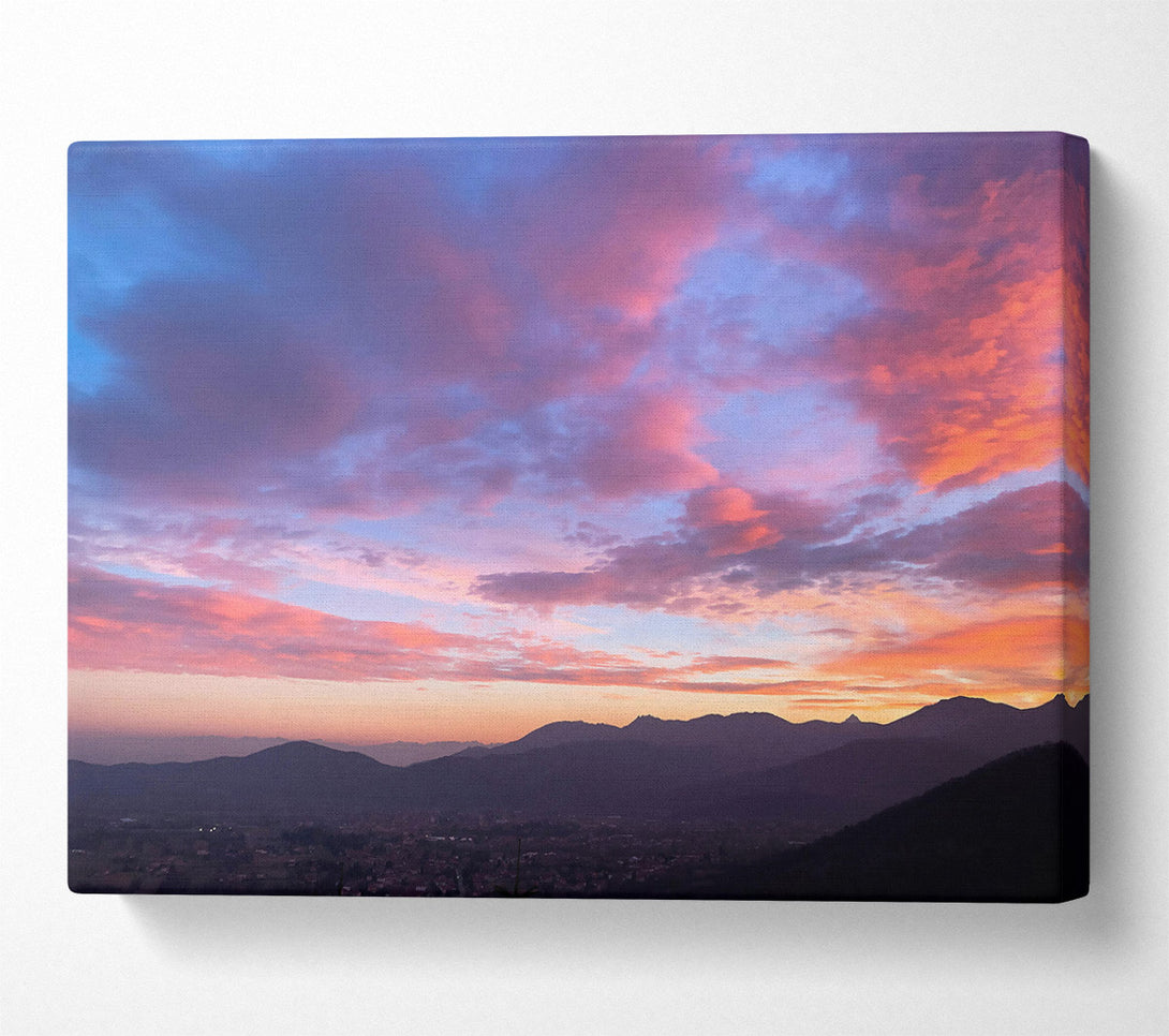  A Canvas Print of Crimson Sky Silhouette Canvas Print
