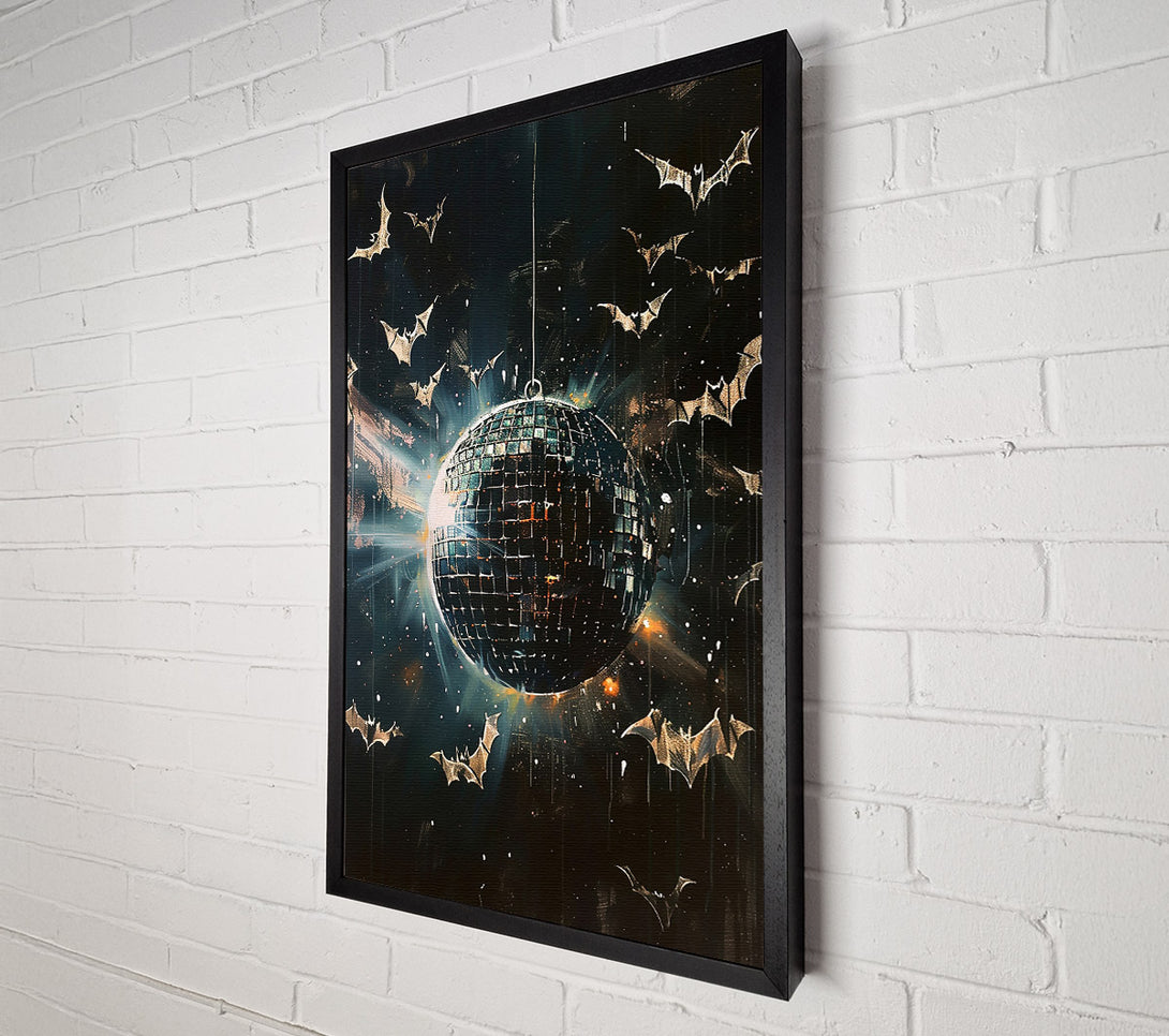  A Canvas Print of Black Bat Disco Ball Canvas Art