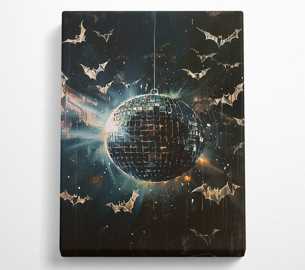 A Canvas Print of Black Bat Disco Ball Canvas Art