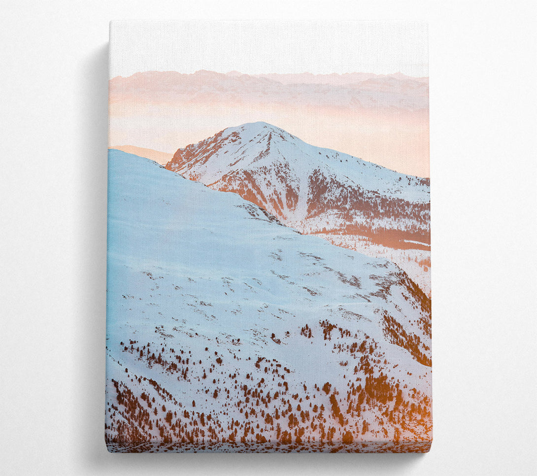  A Canvas Print of Orange Sunset Peaks Canvas Wall Art