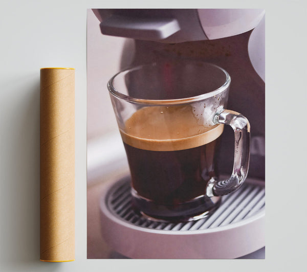 Dark Brown Espresso Drip Poster