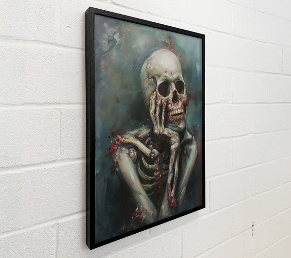 Cyan Skull Contemplation