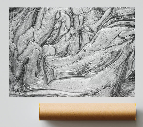 Silver Swirlscape Poster