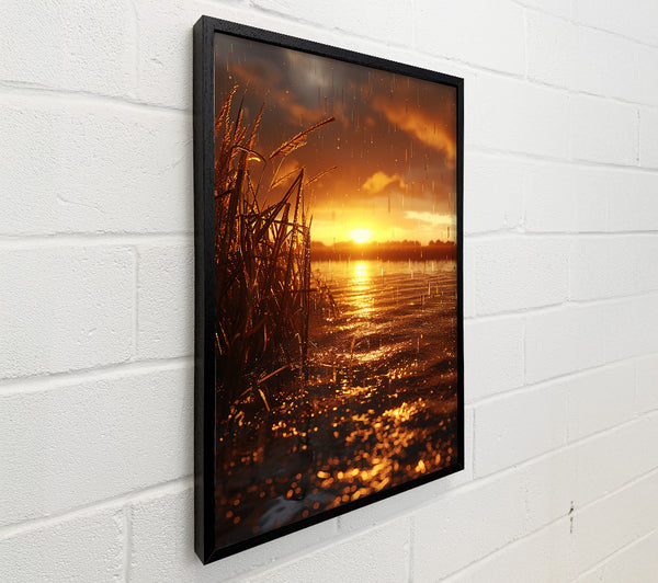 Golden Sunset Rain