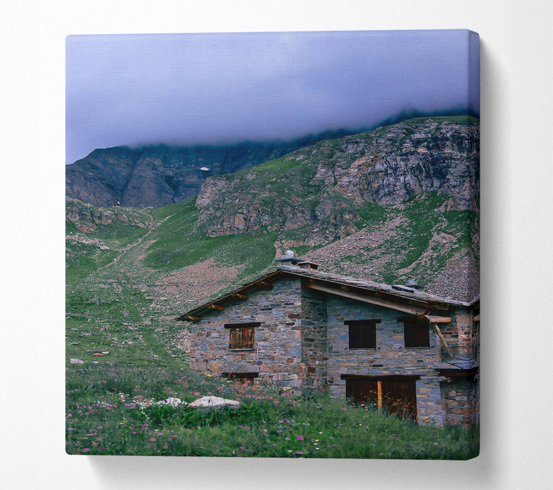  A Canvas Print of Stone Hut In The Grey Sky Canvas Art
