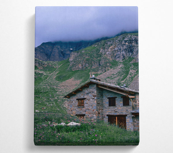  A Canvas Print of Stone Hut In The Grey Sky Canvas Art