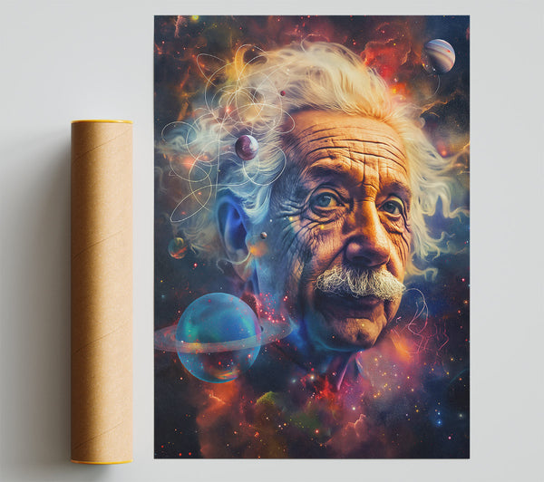 Albert Einstein Planets Giclee Print