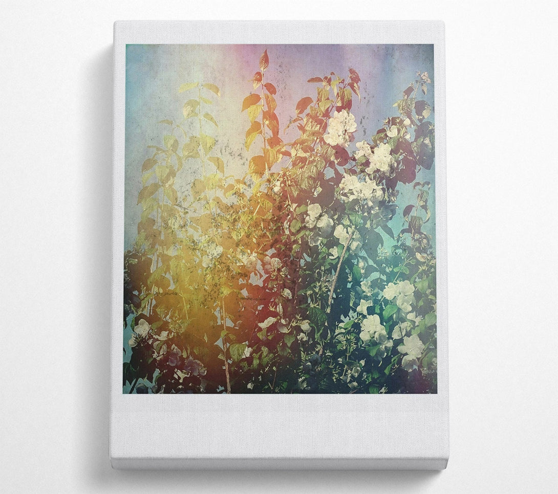  A Canvas Print of Golden Floral Bloom Canvas Wall Art