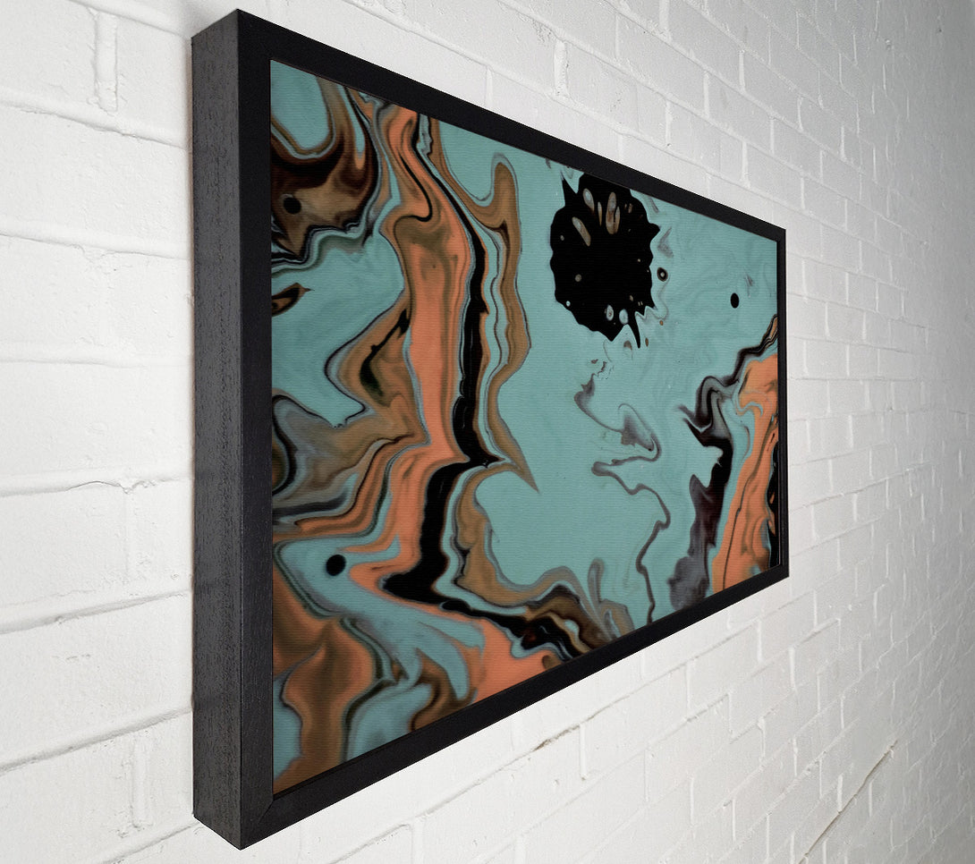  A Canvas Print of Teal Swirls And Drops Canvas Wall Art