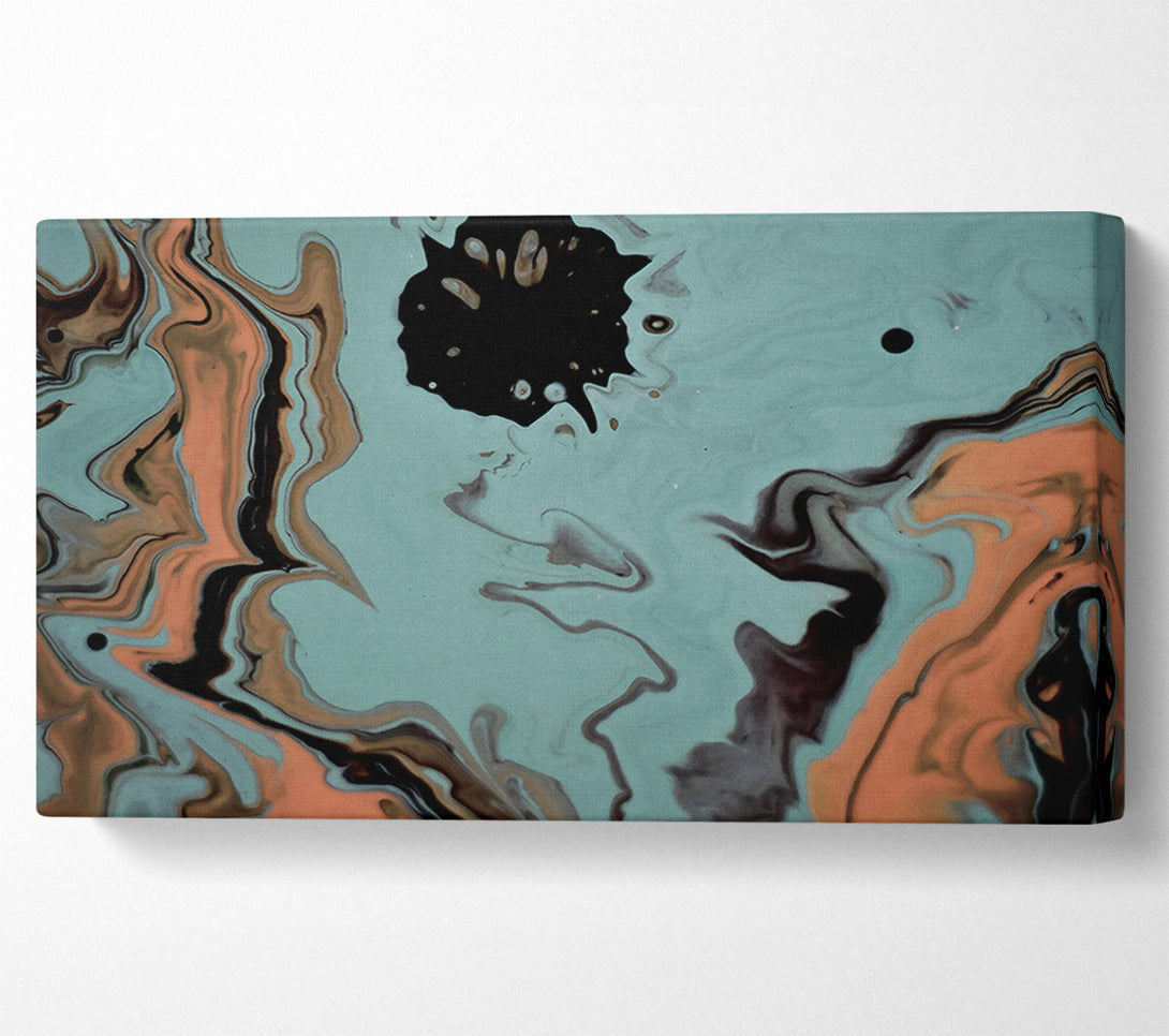  A Canvas Print of Teal Swirls And Drops Canvas Wall Art