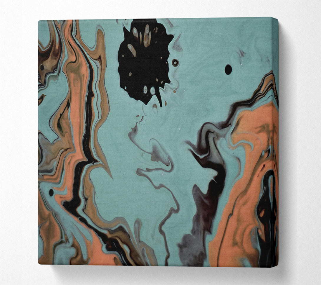  A Canvas Print of Teal Swirls And Drops Canvas Wall Art