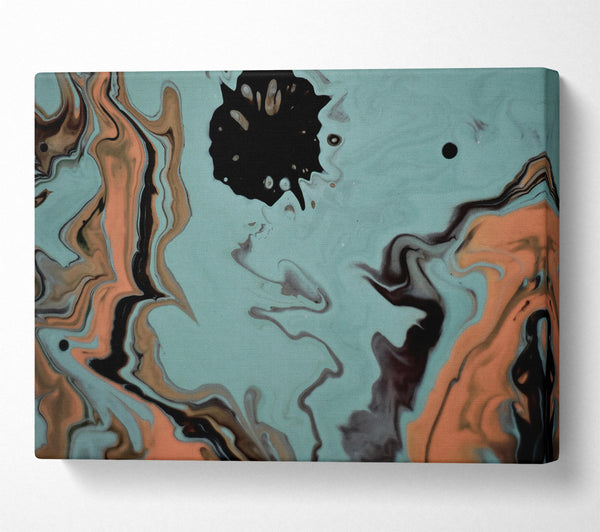  A Canvas Print of Teal Swirls And Drops Canvas Wall Art