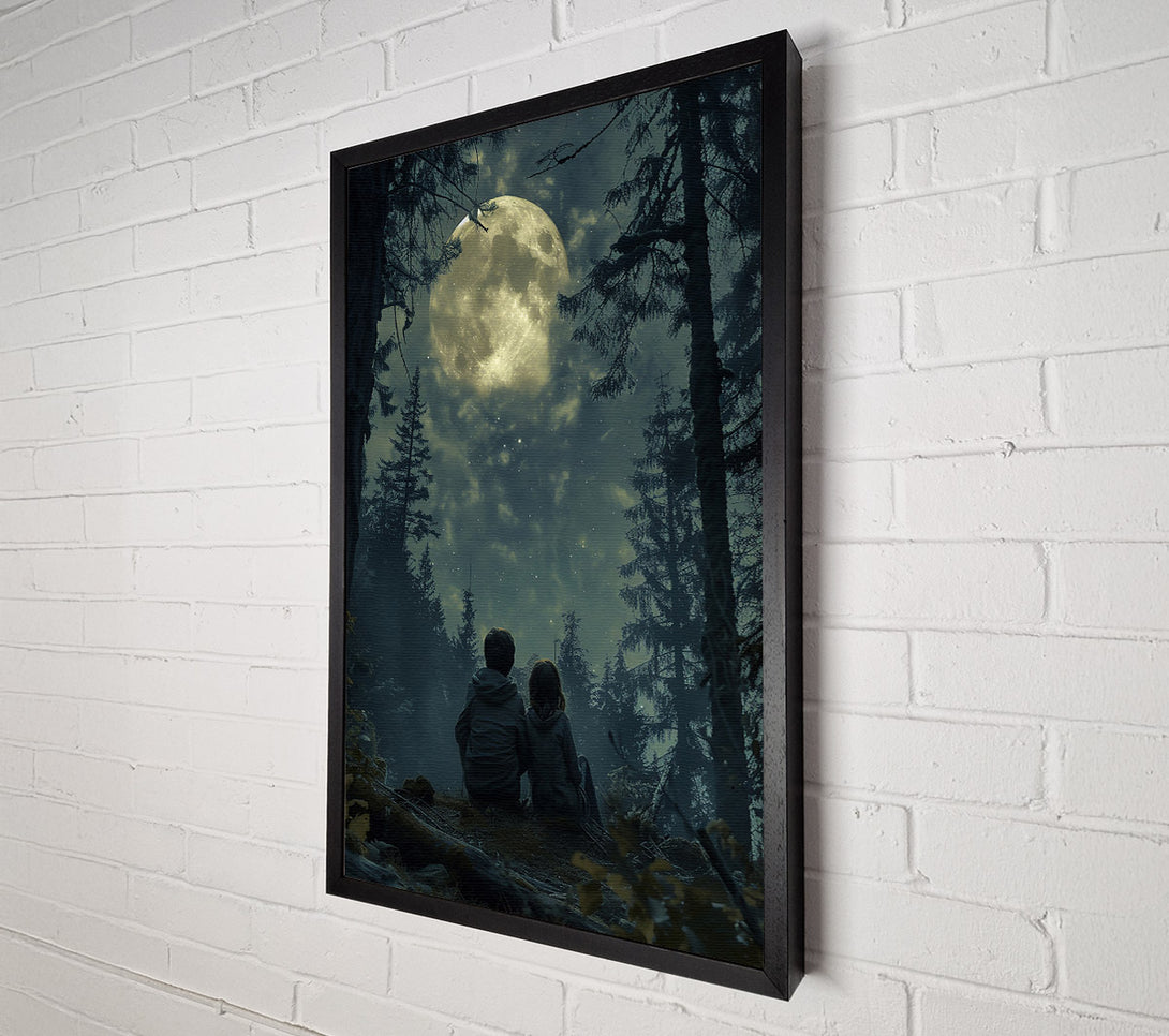  A Canvas Print of Golden Moonlight Forest Canvas Art