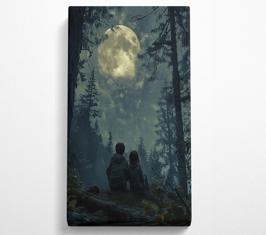  A Canvas Print of Golden Moonlight Forest Canvas Art