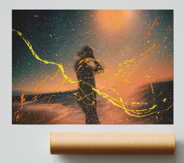 Golden Silhouette Dreams Print