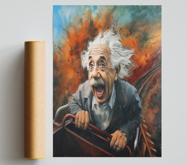 Albert Einstein Rollercoaster Poster