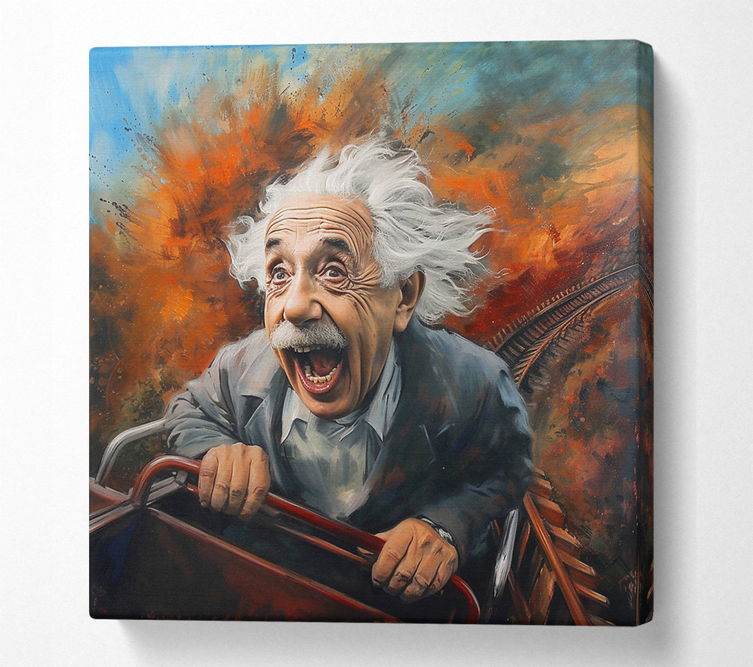  A Canvas Print of Albert Einstein Rollercoaster Canvas Art