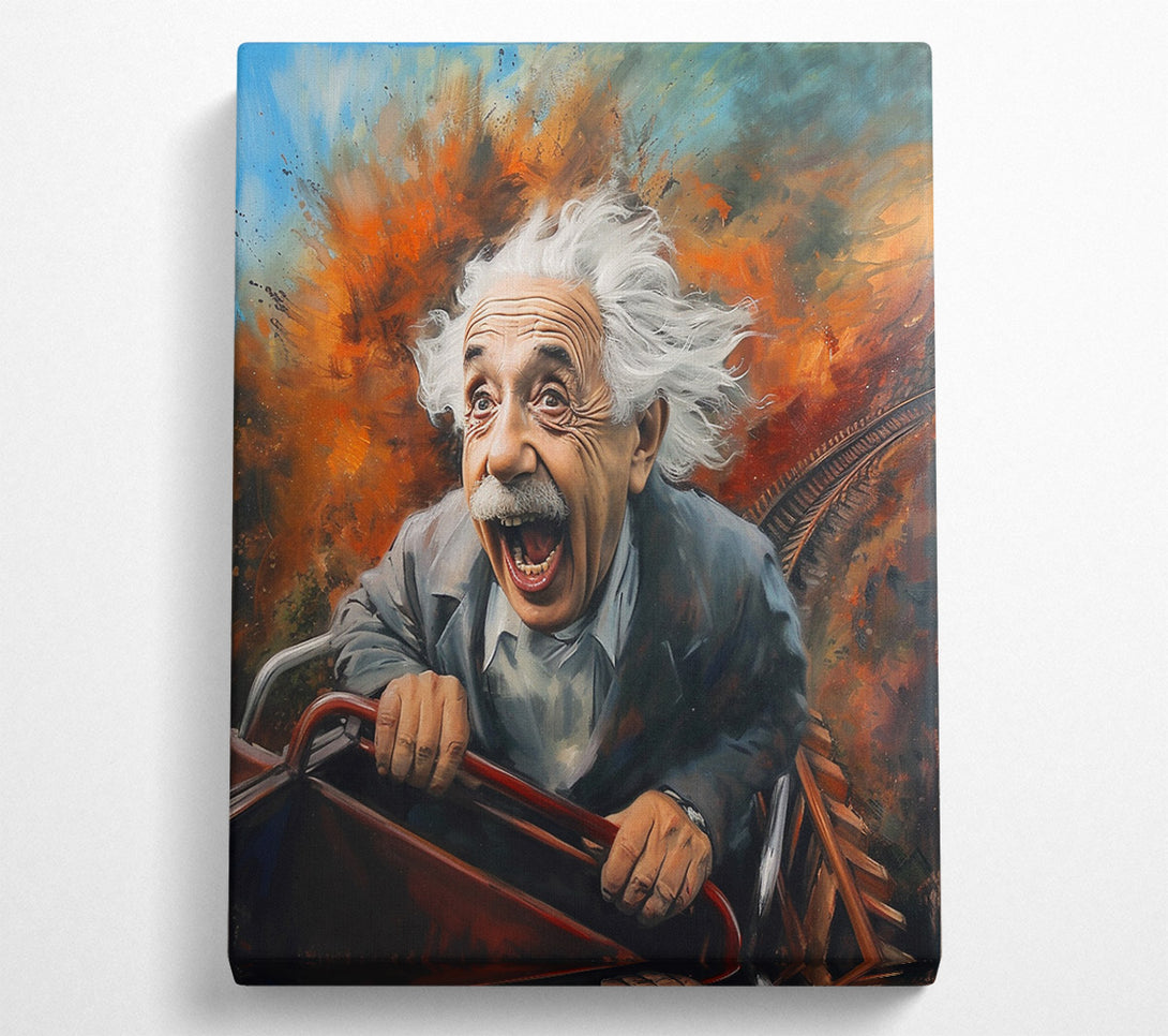 A Canvas Print of Albert Einstein Rollercoaster Canvas Art
