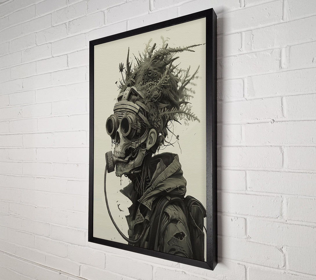  A Canvas Print of Grey Mechanical Bloom Canvas Print