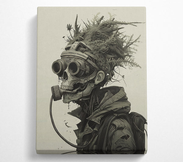  A Canvas Print of Grey Mechanical Bloom Canvas Print