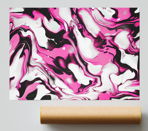 Fuchsia Flowing Swirls Giclee Print