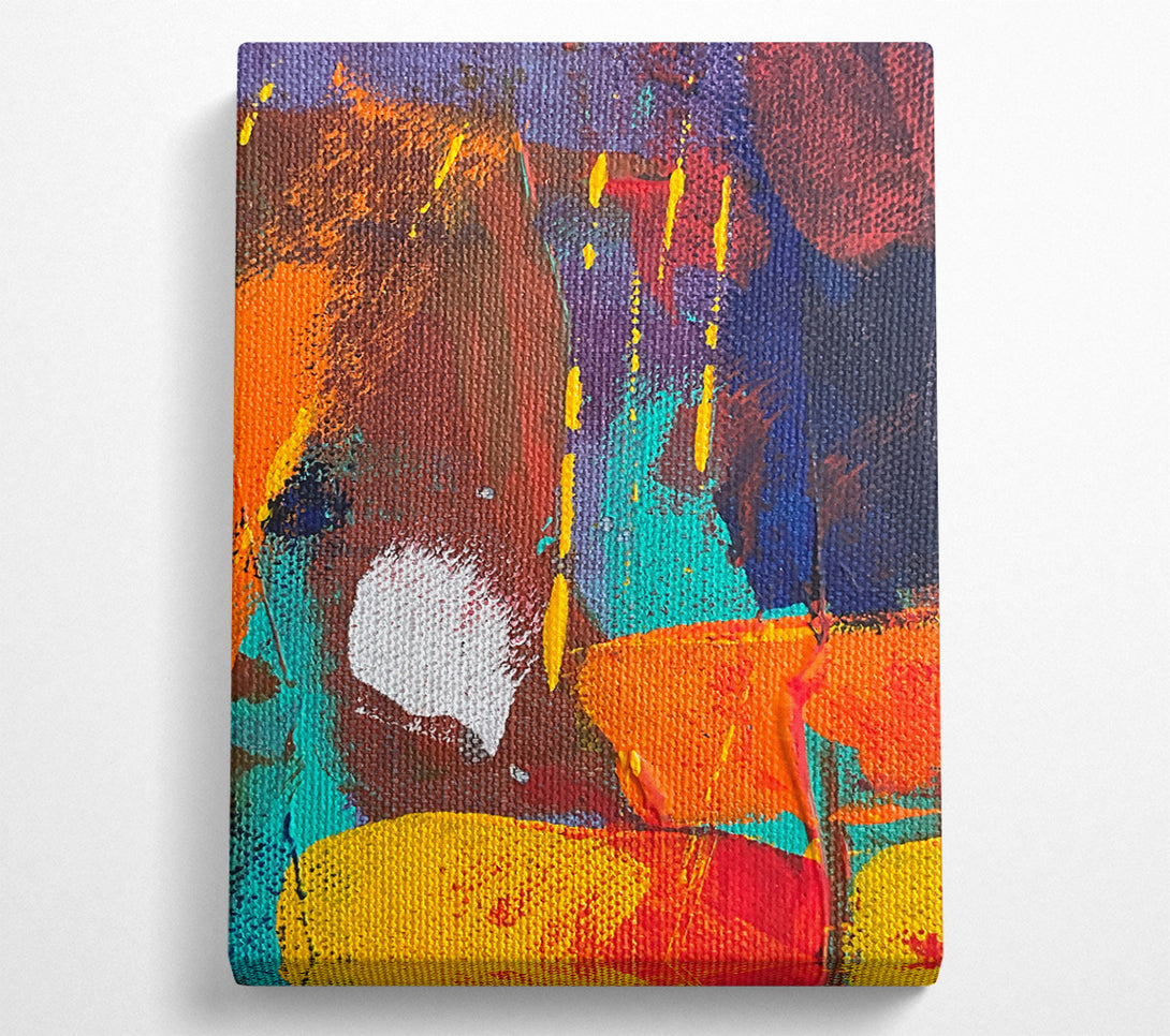  A Canvas Print of Orange Abstract Expressionism Canvas Art