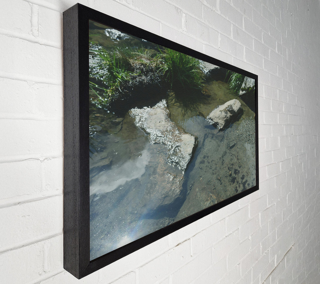  A Canvas Print of Teal Stream Reflections Canvas Wall Art