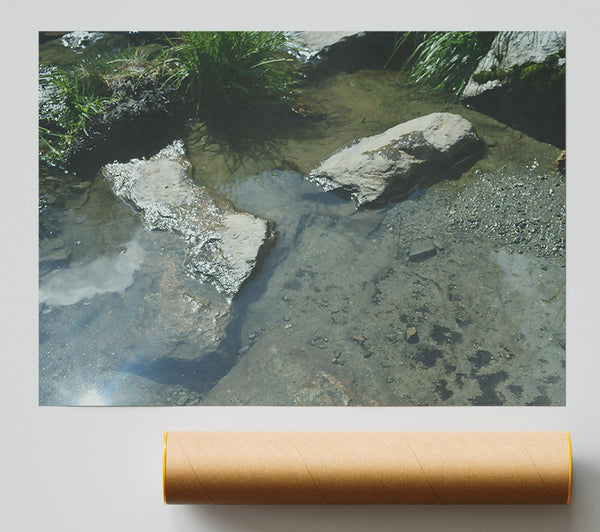 Teal Stream Reflections Print