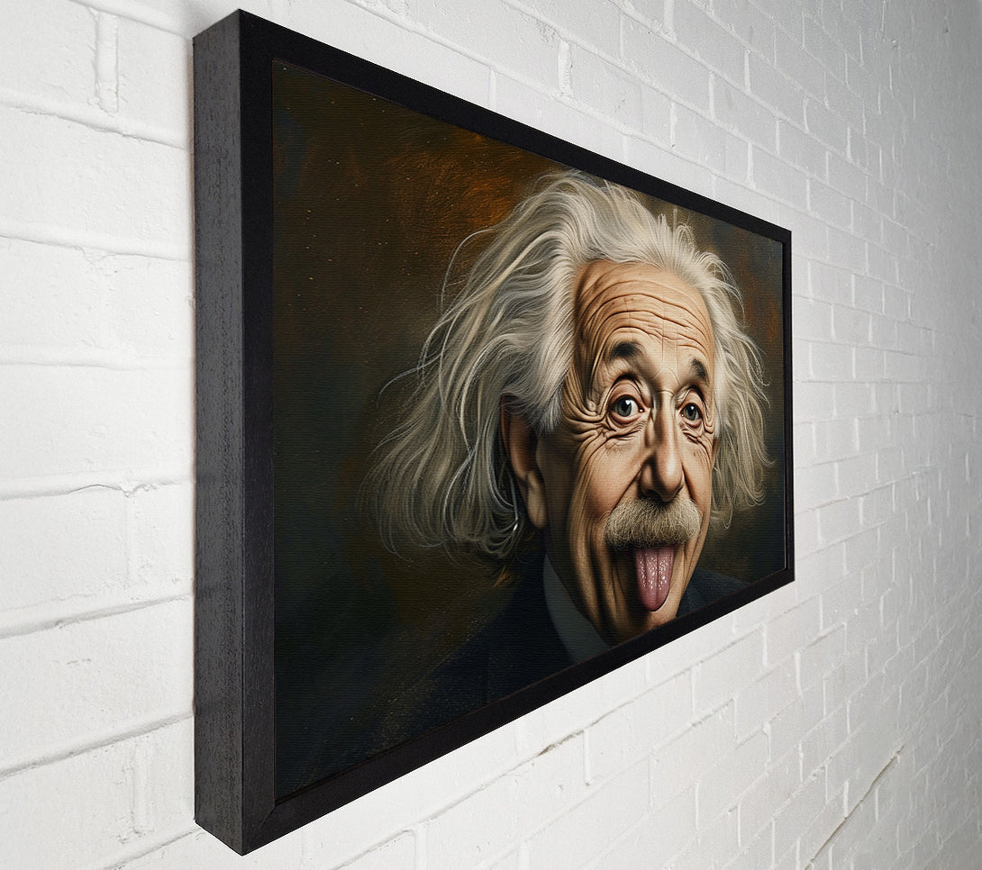  A Canvas Print of Albert Einstein Sticking Tongue Out Canvas Print
