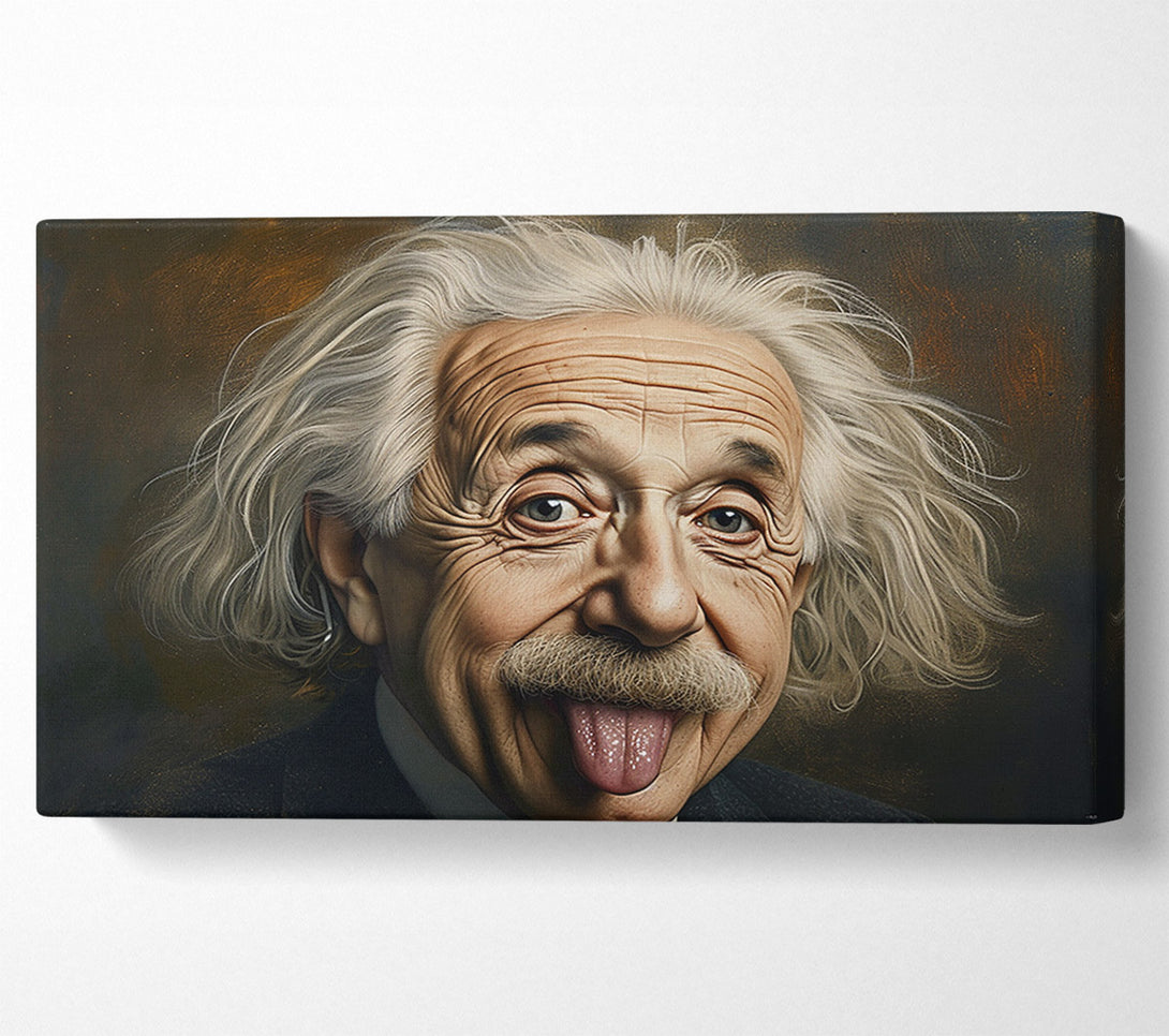  A Canvas Print of Albert Einstein Sticking Tongue Out Canvas Print