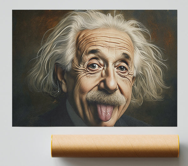 Albert Einstein Sticking Tongue Out Print